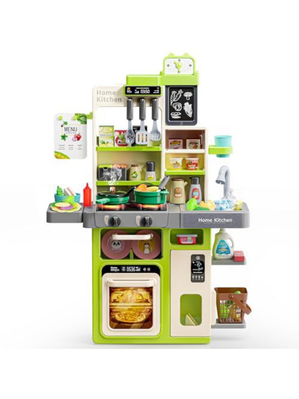 Children's Play Kitchen Set - Green and White